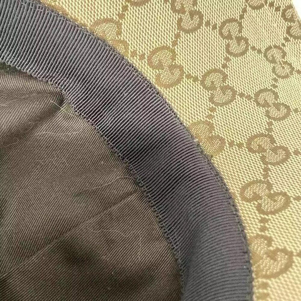 100% Authentic GUCCI Original GG Baseball Cap 200035 Beige Brown Multi Polyester - Picture 5 of 9